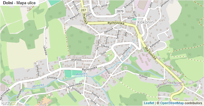 Dolní - mapa ulice