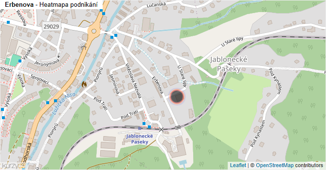 Erbenova - mapa podnikání