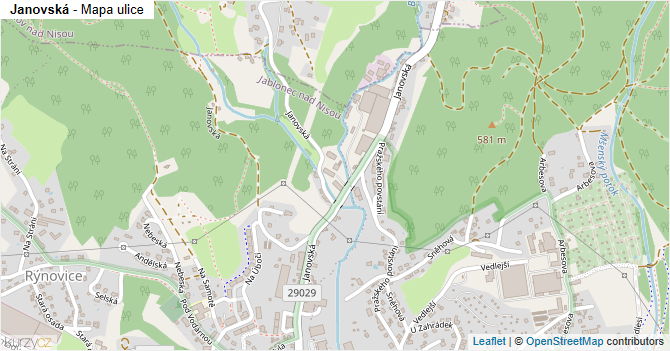 Janovská - mapa ulice
