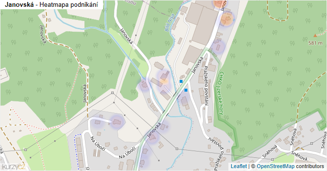 Janovská - mapa podnikání