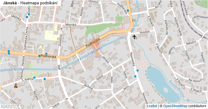 Jánská - mapa podnikání