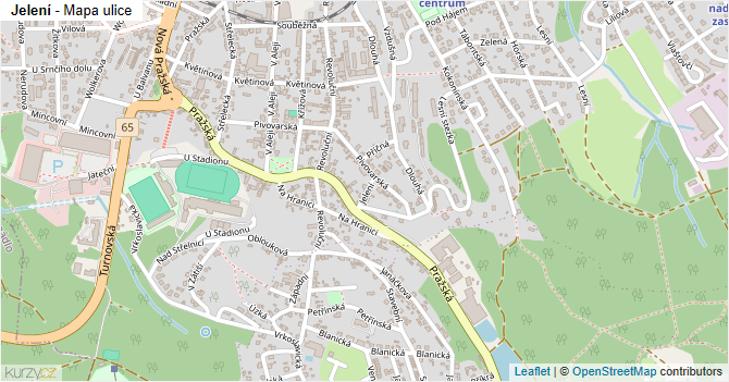 Jelení - mapa ulice
