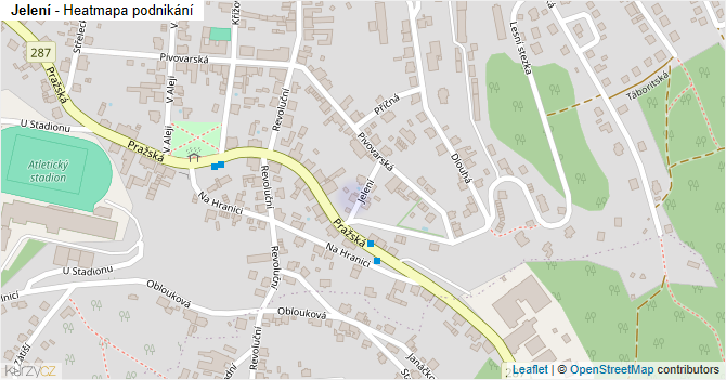 Jelení - mapa podnikání
