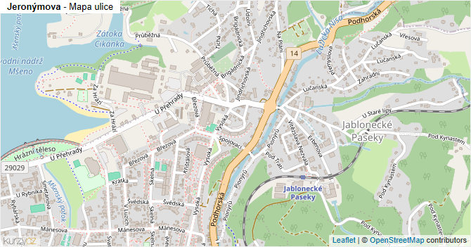 Jeronýmova - mapa ulice