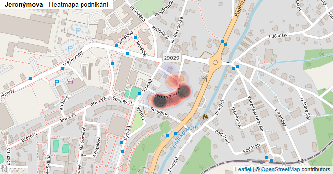 Jeronýmova - mapa podnikání