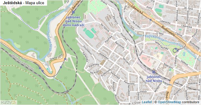 Ještědská - mapa ulice