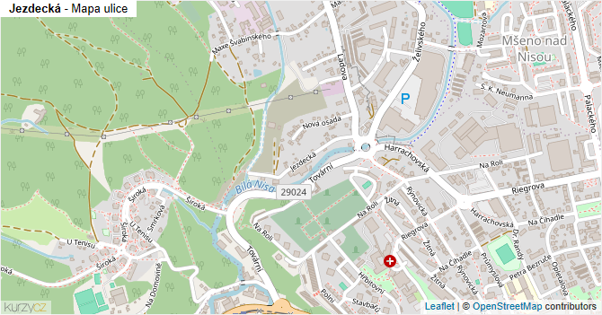 Jezdecká - mapa ulice