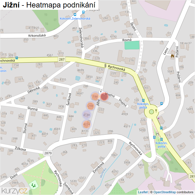 Mapa Jižní - Firmy v ulici.