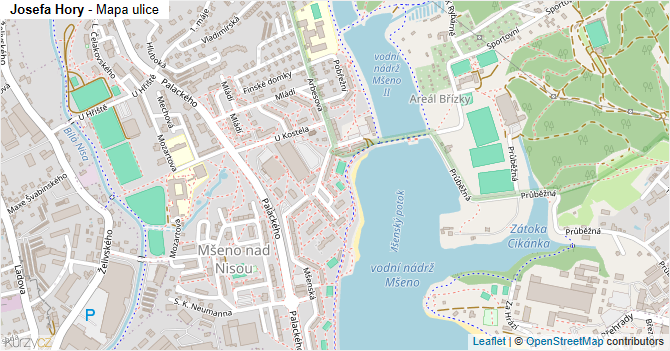 Josefa Hory - mapa ulice