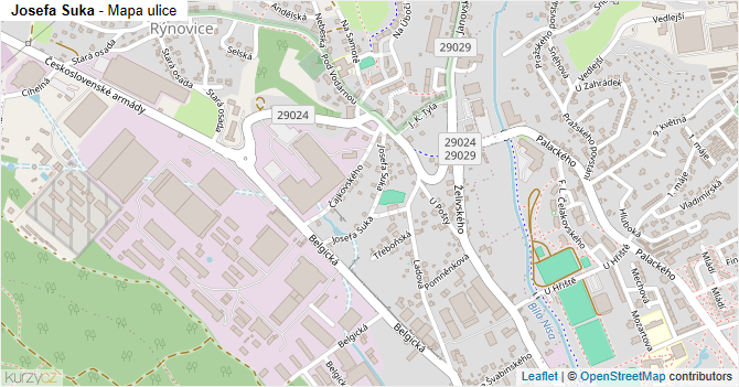 Josefa Suka - mapa ulice