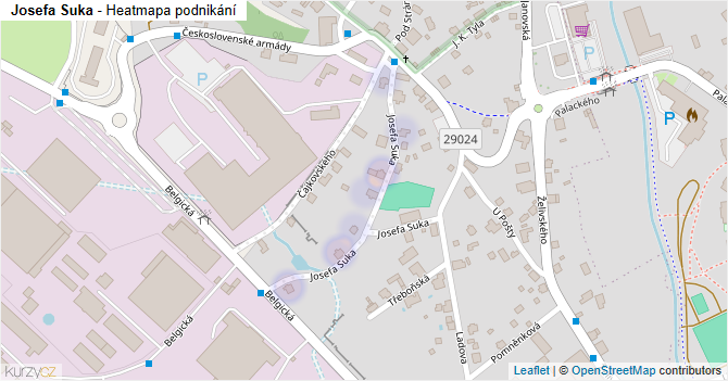 Josefa Suka - mapa podnikání