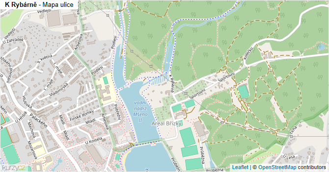 K Rybárně - mapa ulice