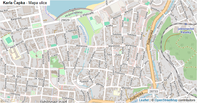 Karla Čapka - mapa ulice