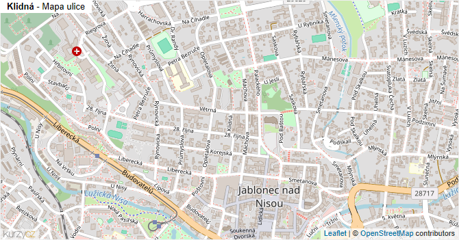Klidná - mapa ulice