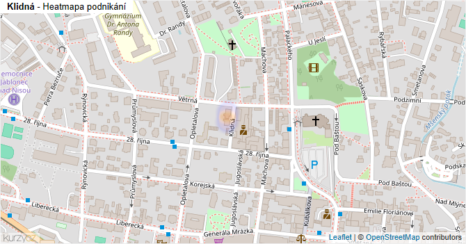 Klidná - mapa podnikání