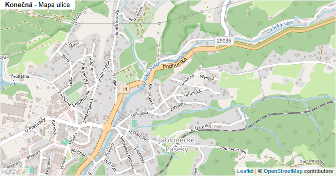 Konečná - mapa ulice