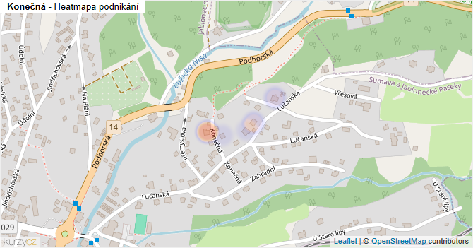 Konečná - mapa podnikání