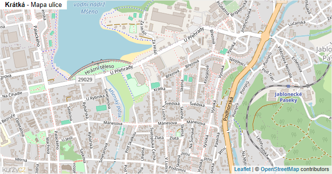 Krátká - mapa ulice
