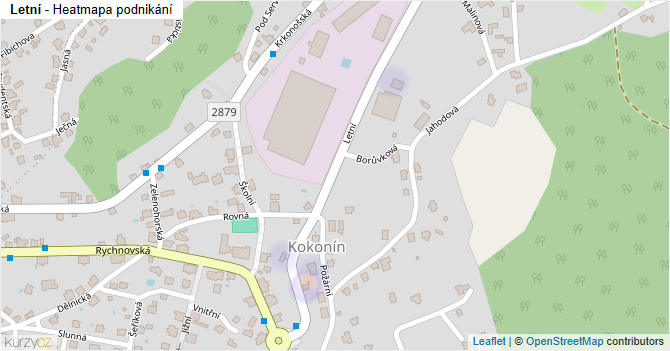 Letní - mapa podnikání