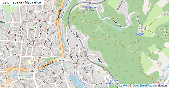 Letohradská - mapa ulice