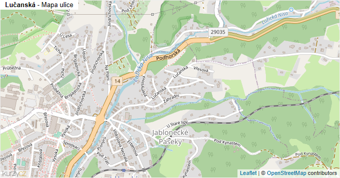 Lučanská - mapa ulice
