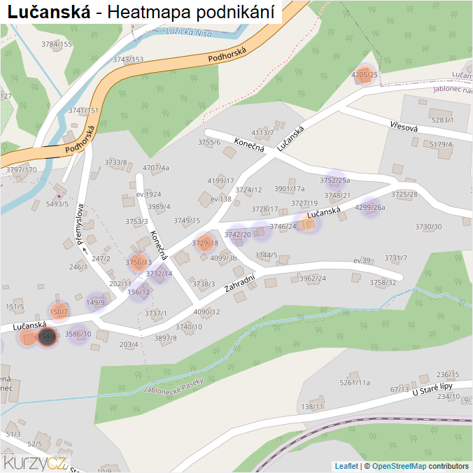 Mapa Lučanská - Firmy v ulici.