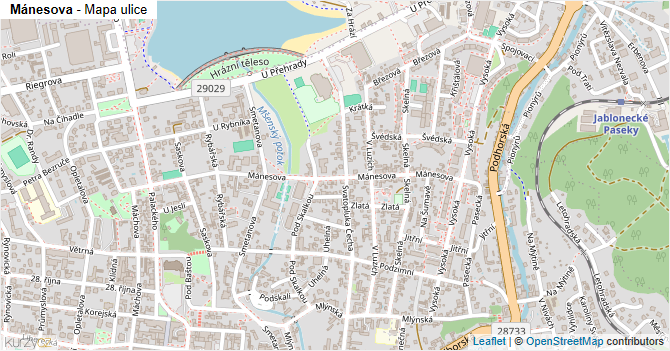 Mánesova - mapa ulice