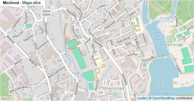 Mechová - mapa ulice