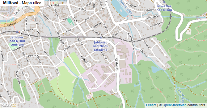 Milířová - mapa ulice