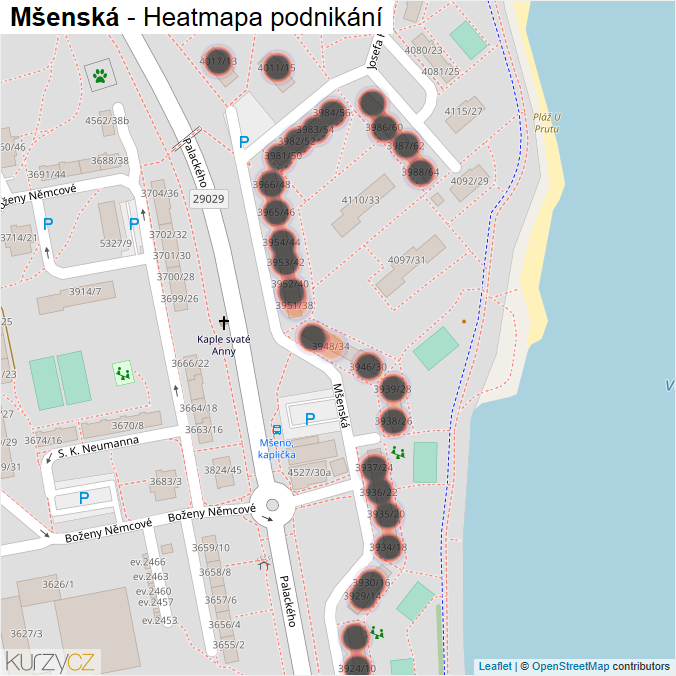 Mapa Mšenská - Firmy v ulici.