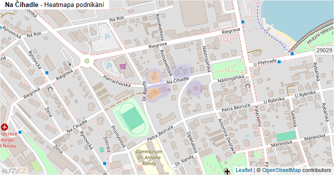 Na Čihadle - mapa podnikání