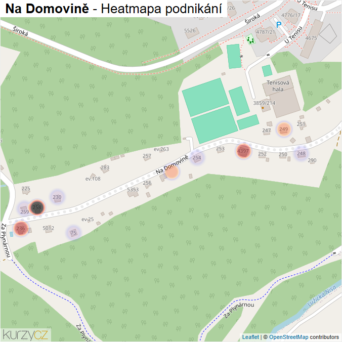 Mapa Na Domovině - Firmy v ulici.