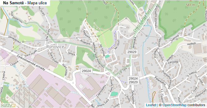Na Samotě - mapa ulice