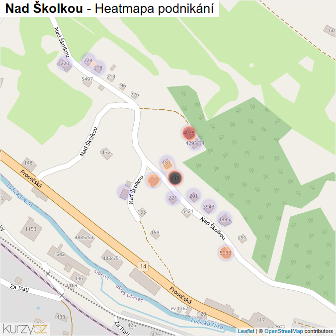 Mapa Nad Školkou - Firmy v ulici.