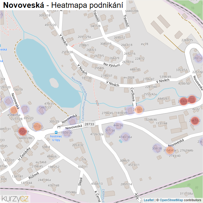 Mapa Novoveská - Firmy v ulici.