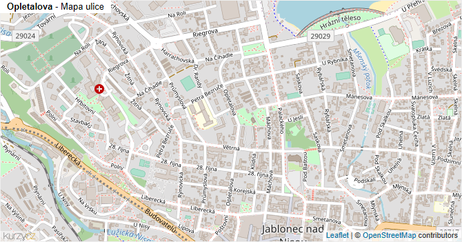 Opletalova - mapa ulice