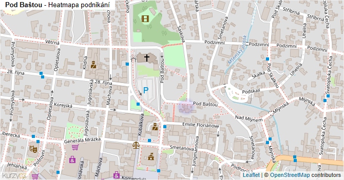 Pod Baštou - mapa podnikání