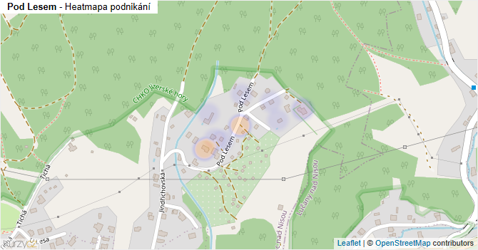 Pod Lesem - mapa podnikání