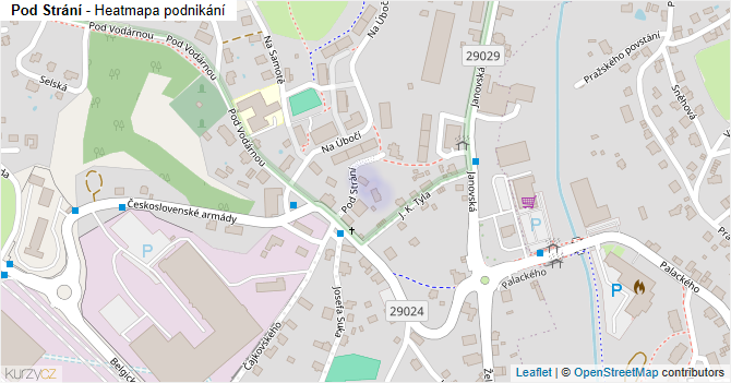 Pod Strání - mapa podnikání