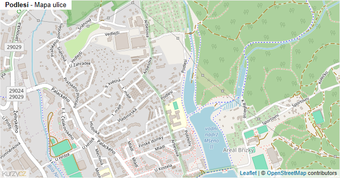 Podlesí - mapa ulice