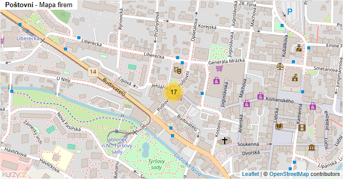 Poštovní - mapa firem