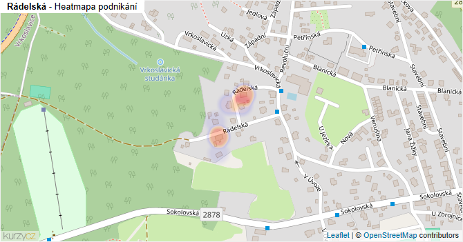 Rádelská - mapa podnikání