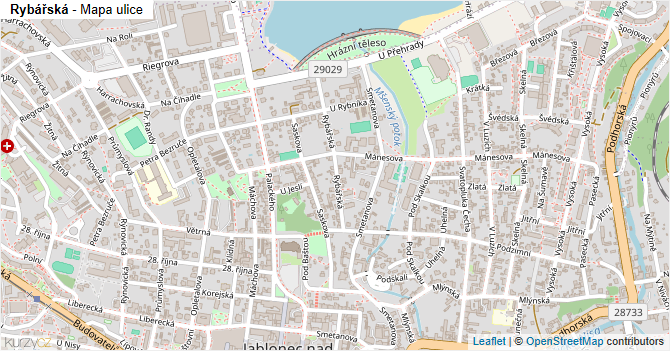 Rybářská - mapa ulice