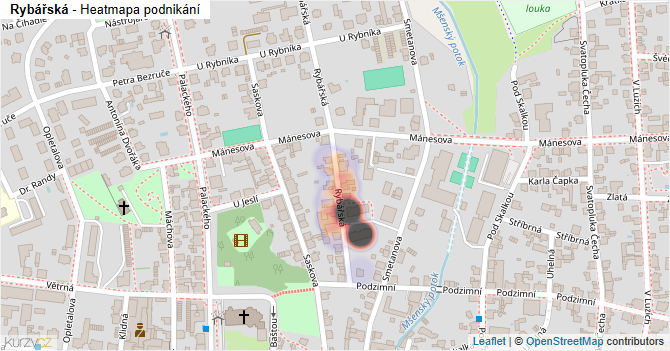 Rybářská - mapa podnikání