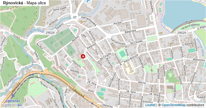 Rýnovická - mapa ulice