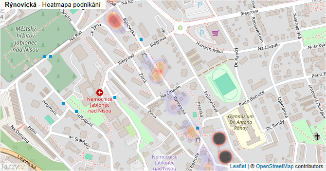 Rýnovická - mapa podnikání