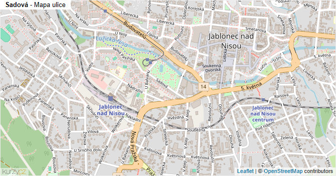 Sadová - mapa ulice