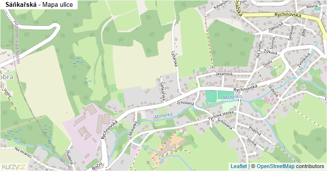Sáňkařská - mapa ulice