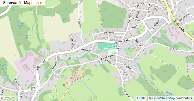 Schovaná - mapa ulice