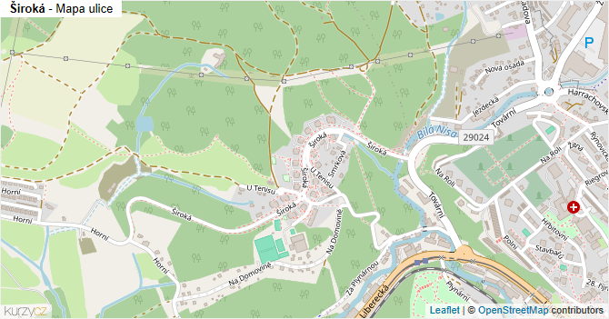 Široká - mapa ulice